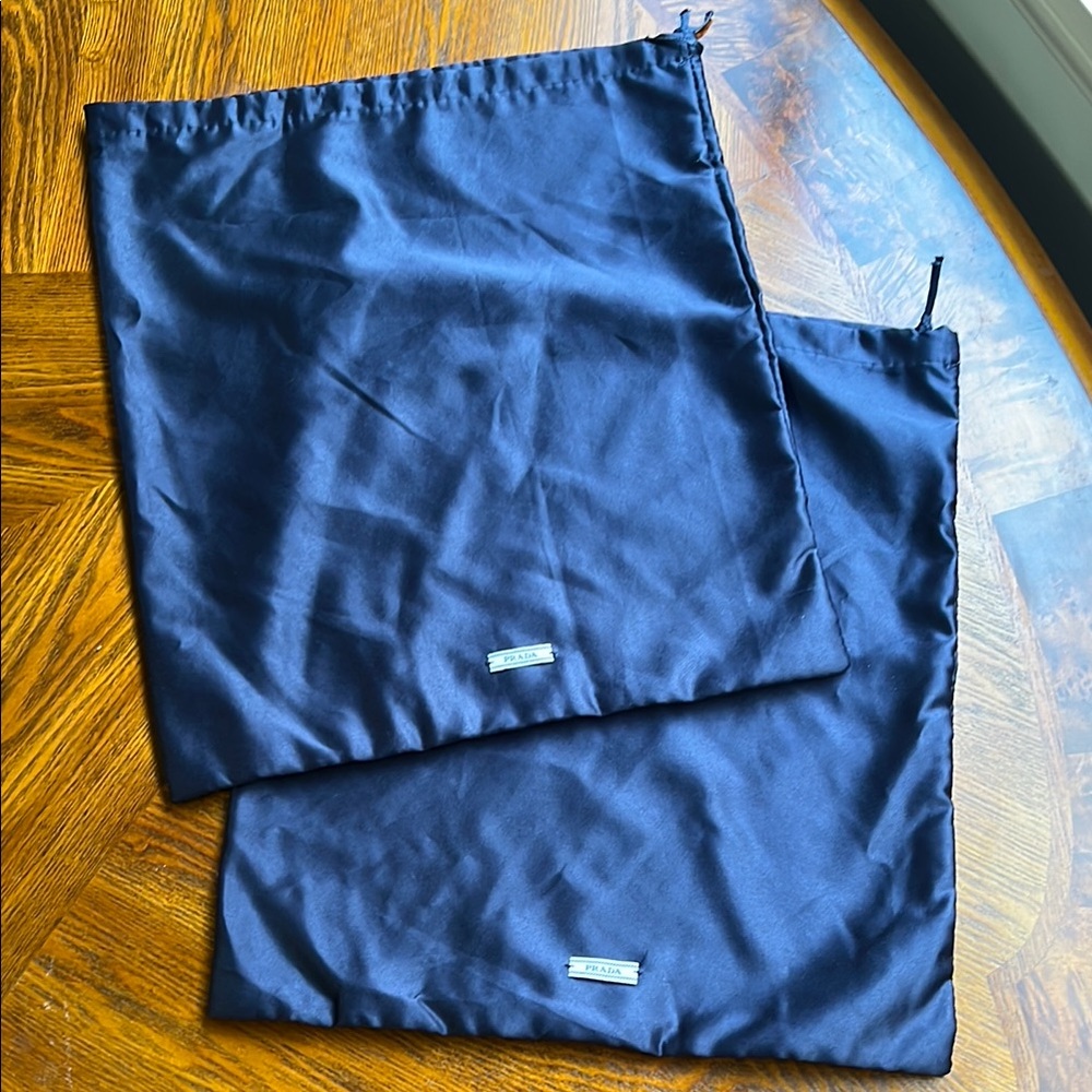 Navy Blue Authentic Prada Boot Dust Bags